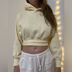 Yellow Cropped Hoodie